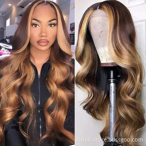 Wholesale ponytail bleached knots straight bodywave glueless colored short blonde wigs human hair lace front wigs